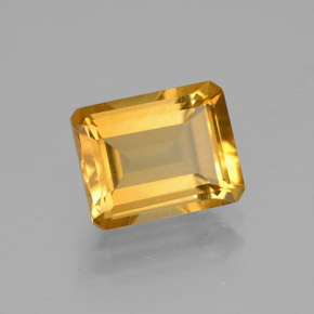 Citrino amarelo natural 2,03ct, corte esmeralda, VVS