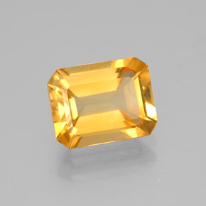 Citrino amarelo natural 1,88ct, corte esmeralda, VVS