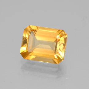 Citrino amarelo natural 1,88ct, corte esmeralda, VVS
