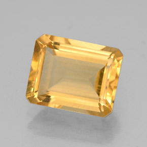 Citrino amarelo natural 1,97ct, corte esmeralda, VVS