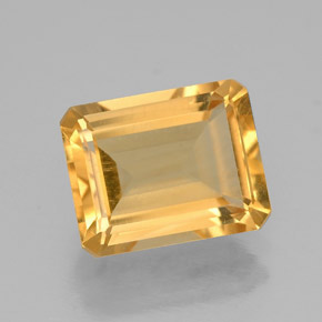 Citrino amarelo natural 1,97ct, corte esmeralda, VVS