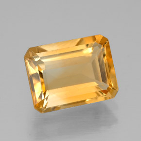 Citrino amarelo natural 2,06ct, corte esmeralda, VVS-VS