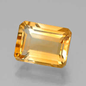 Citrino amarelo natural 2,06ct, corte esmeralda, VVS-VS
