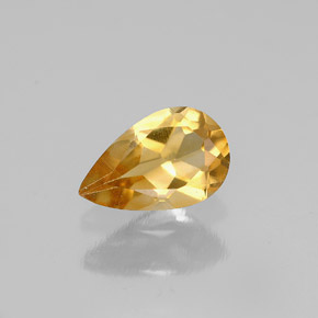 Citrino amarelo natural 0,66ct, formato de pêra, VVS-VS