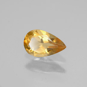 Citrino amarelo natural 0,66ct, formato de pêra, VVS-VS