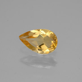 Citrino amarelo natural 0,62ct, formato de pêra, VVS