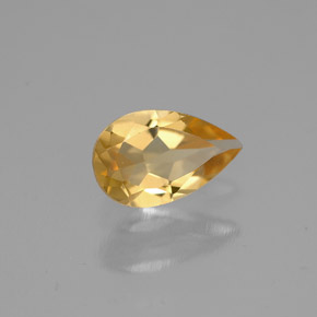 Citrino amarelo natural 0,62ct, formato de pêra, VVS