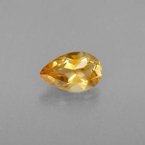Citrino amarelo natural 0,78ct, formato de pêra, VS