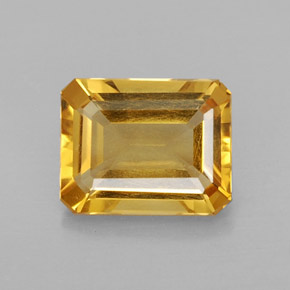 Citrino amarelo natural 1,94ct, corte esmeralda, VS