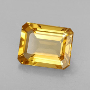 Citrino amarelo natural 1,94ct, corte esmeralda, VS