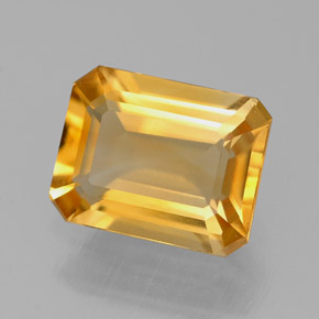Citrino amarelo natural 1,90ct, corte esmeralda, VVS-VS