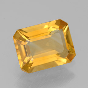 Citrino amarelo natural 1,90ct, corte esmeralda, VVS-VS