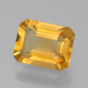 Citrino amarelo natural 1,90ct, corte esmeralda, VVS-VS