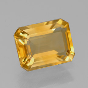 Citrino amarelo natural 2,03ct, corte esmeralda, VVS-VS