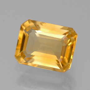 Citrino amarelo natural 2,03ct, corte esmeralda, VVS-VS