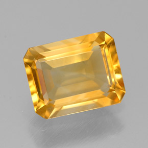 Citrino amarelo natural 1,85ct, corte esmeralda, VVS-VS