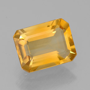 Citrino amarelo natural 1,90ct, corte esmeralda, VVS-VS