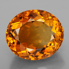 Citrino laranja natural 11,24ct, corte oval, VVS