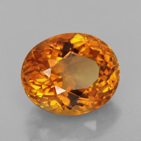 Citrino laranja natural 6,55ct, corte oval, VVS