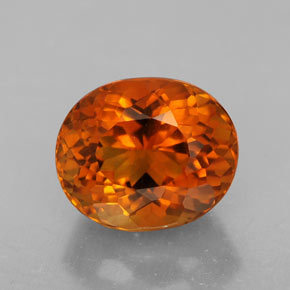 Citrino laranja natural 5,81ct, corte oval, VVS-VS