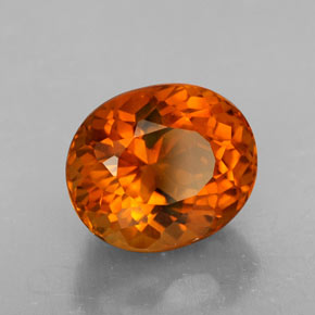 Citrino laranja natural 5,81ct, corte oval, VVS-VS