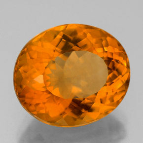 Citrino laranja natural 6,32ct, corte oval, VVS