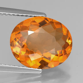 Citrino laranja natural 3,47ct, corte oval, VVS