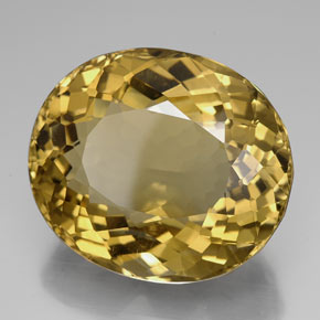 Citrino amarelo natural 107,15ct, corte oval, IF