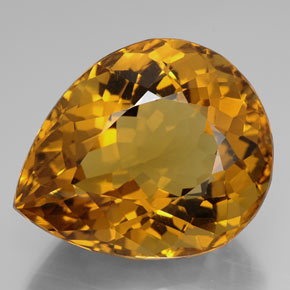 Citrino amarelo natural 114,05ct, formato de pêra, IF