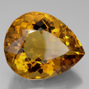 Citrino amarelo natural 114,05ct, formato de pêra, IF