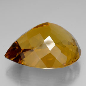 Citrino amarelo natural 114,05ct, formato de pêra, IF