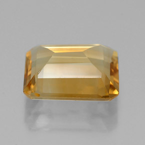 Citrino amarelo natural 1,77ct, corte esmeralda, VVS-VS