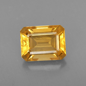 Citrino amarelo natural 2,10ct, corte esmeralda, VS