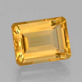 Citrino amarelo natural 2,18ct, corte esmeralda, VS