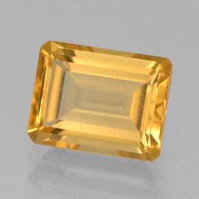 Citrino amarelo natural 2,18ct, corte esmeralda, VS