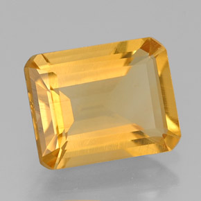 Citrino amarelo natural 1,92ct, corte esmeralda, VS