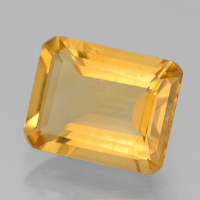 Citrino amarelo natural 1,92ct, corte esmeralda, VS