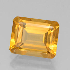 Citrino amarelo natural 2,04ct, corte esmeralda, VVS-VS