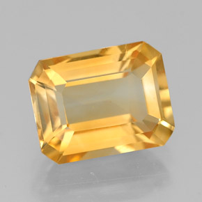 Citrino amarelo natural 2,09ct, corte esmeralda, VVS-VS
