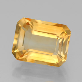 Citrino amarelo natural 2,09ct, corte esmeralda, VVS-VS