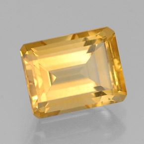 Citrino amarelo natural 2,37ct, corte esmeralda, VVS-VS