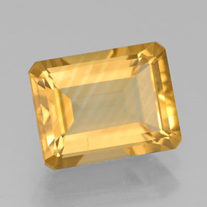 Citrino amarelo natural 2,17ct, corte esmeralda, VS