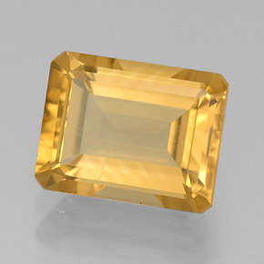 Citrino amarelo natural 2,17ct, corte esmeralda, VS
