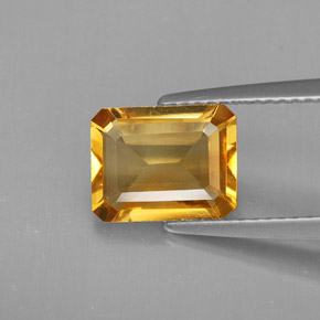 Citrino amarelo natural 1,89ct, corte esmeralda, VVS-VS