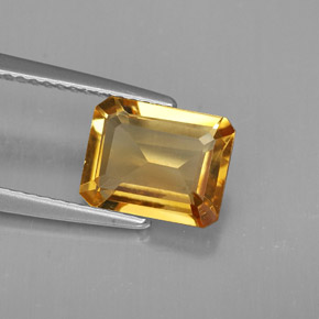 Citrino amarelo natural 1,89ct, corte esmeralda, VVS-VS