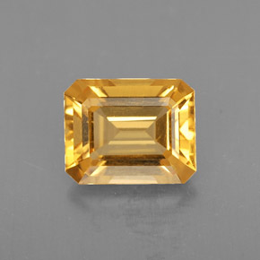 Citrino amarelo natural 1,74ct, corte esmeralda, VVS-VS
