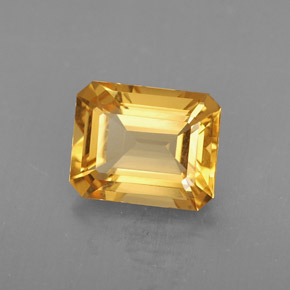Citrino amarelo natural 1,74ct, corte esmeralda, VVS-VS