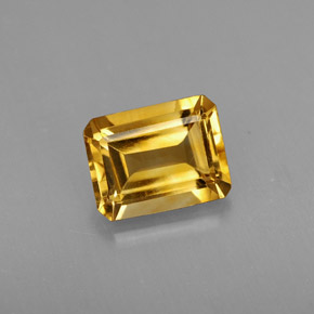 Citrino amarelo natural 1,97ct, corte esmeralda, VS