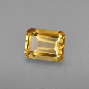 Citrino amarelo natural 1,97ct, corte esmeralda, VS