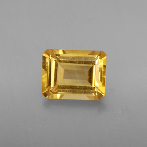 Citrino amarelo natural 2,03ct, corte esmeralda, VS